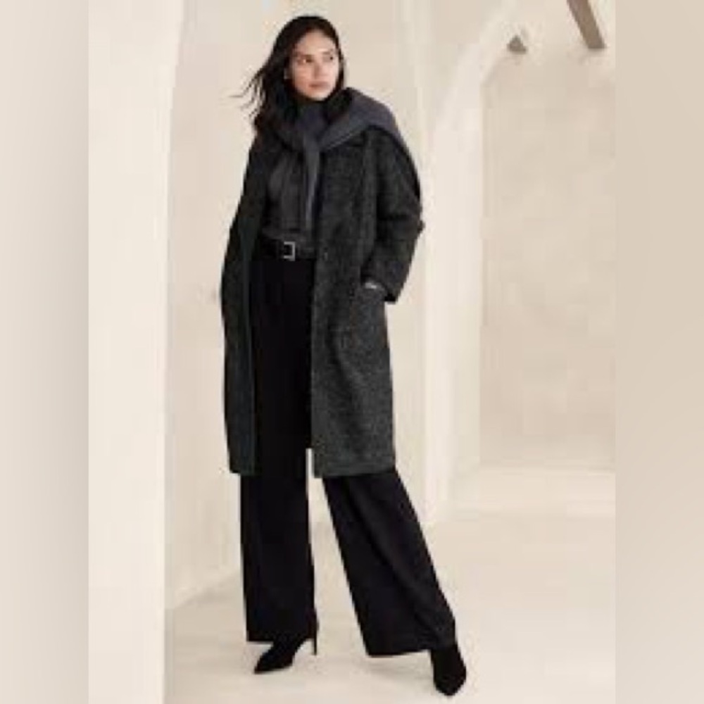 Banana Republic knit Cacoon Charcoal Wool Coat